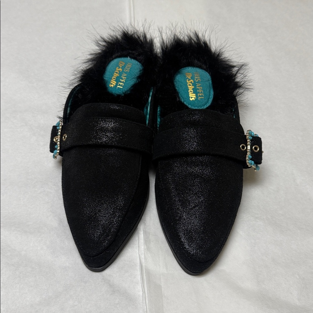 NWOT; Dr. Scholl's x Iris Apfel Womens Mr. Carl Mule Black Leather⚫️ - Picture 7 of 9